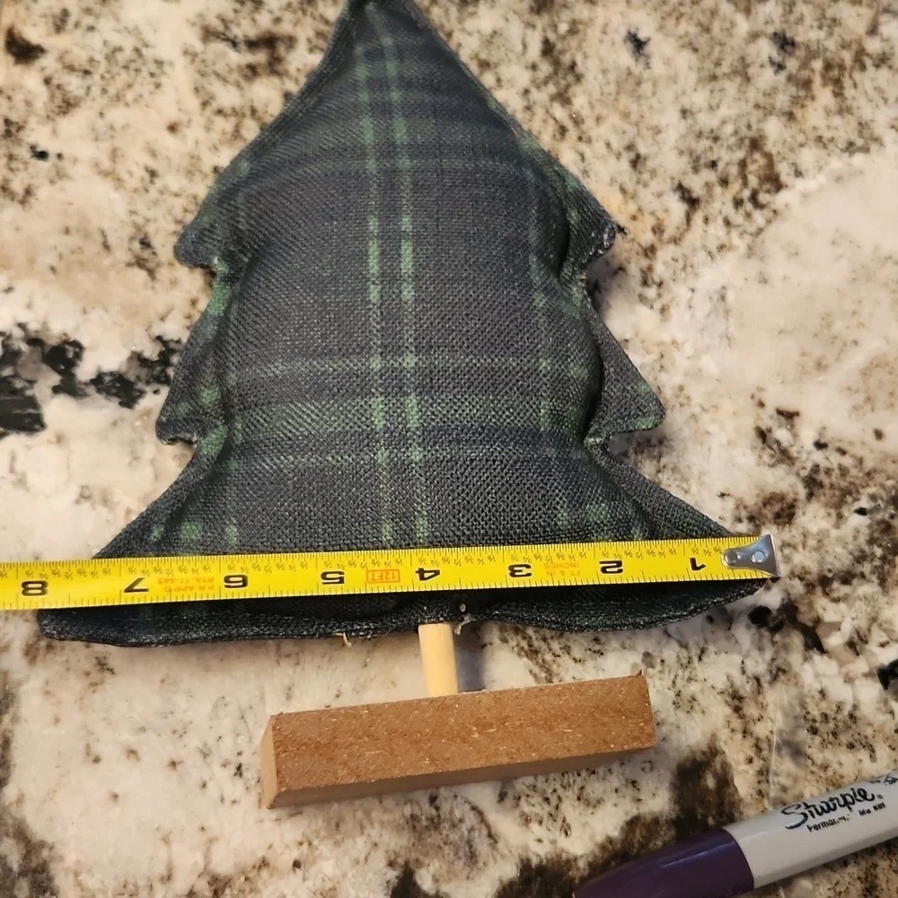 Christmas tree on block stand table display